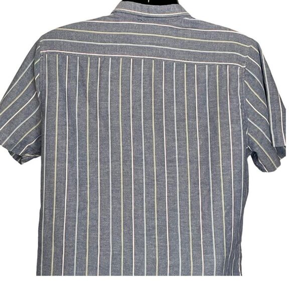 O'Neill Light Navy Striped Casual Short Sleeve Button Down Shirt, Size XL - Picture 4 of 8